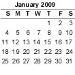 January 2009 Calendar