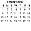 February 2009 Calendar