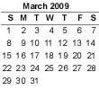 March 2009 Calendar