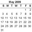 May 2009 Calendar