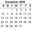 December 2009 Calendar