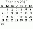 February 2010 Calendar
