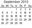 September 2010 Calendar