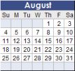 August 2013 Calendar