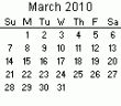 March 2010 Calendar