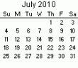 July 2010 Calendar