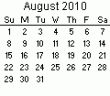 August 2010 Calendar