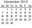 November 2010 Calendar