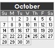 October 2012 Calendar