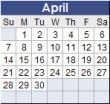April 2013 Calendar