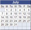 July 2013 Calendar