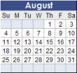 August 2012 Calendar
