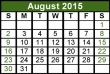 August 2015 Calendar