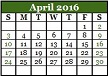 April 2016 Calendar