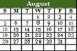 August 2018 Calendar